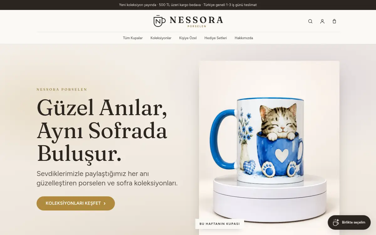Nessora Porselen web sitesi